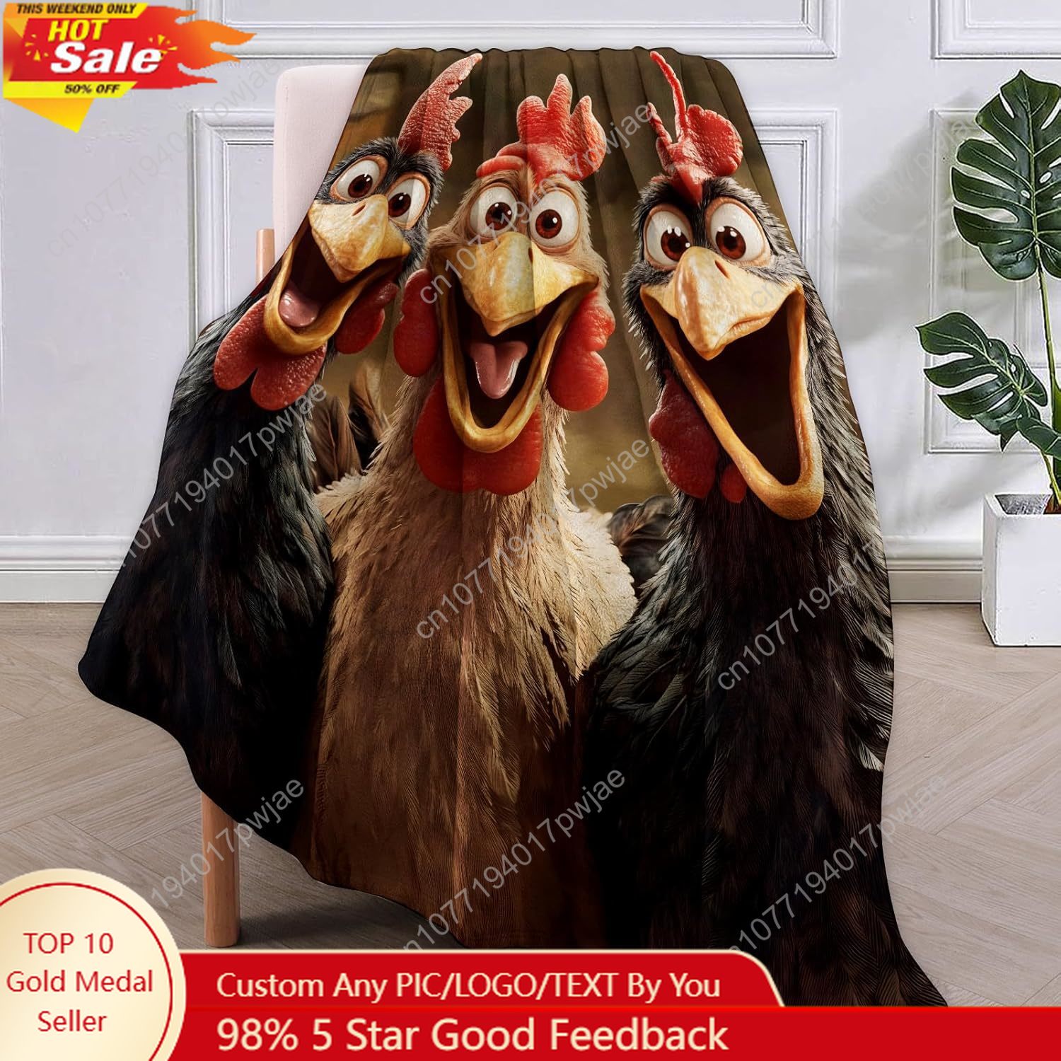 Home Of Textiles - Manta de pollos, regalos para mujeres,