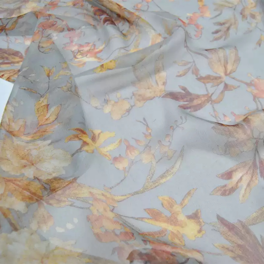 Vintage Home Textiles - Tela de Crepé de Seda con