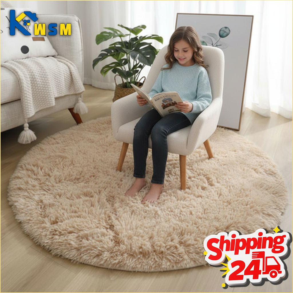 Home Textiles Super Soft - Alfombra redonda súper suave y esponjosa,