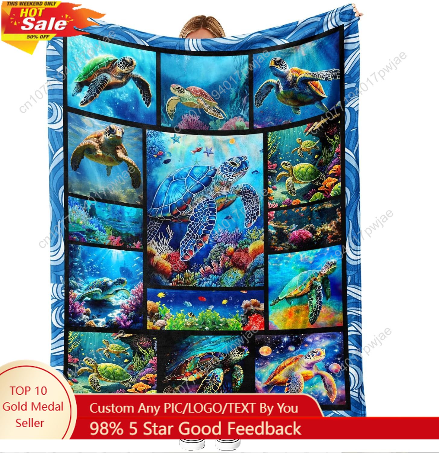 Manta de franela de tortuga ma - Home Of Textiles reseña y precio