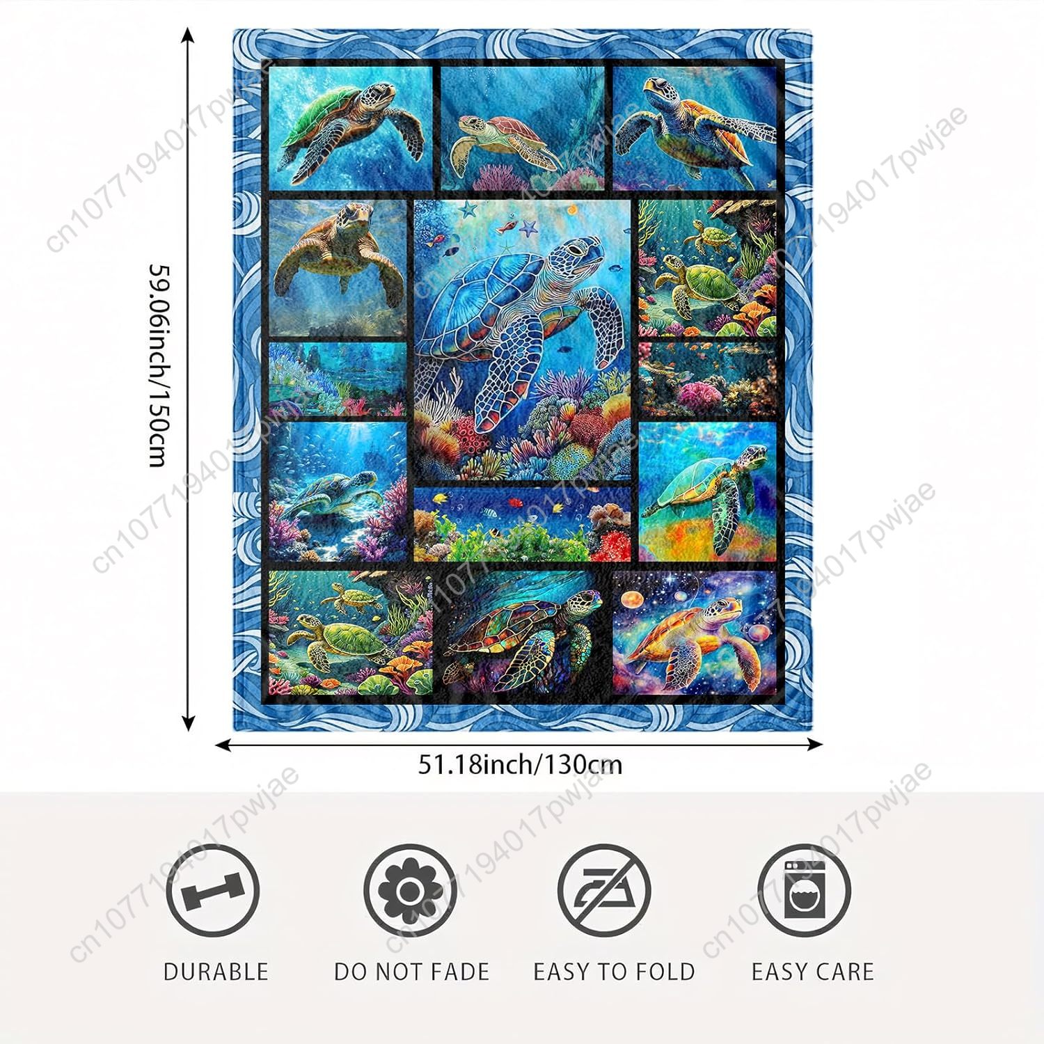 Manta de franela de tortuga ma - Home Of Textiles reseña y precio