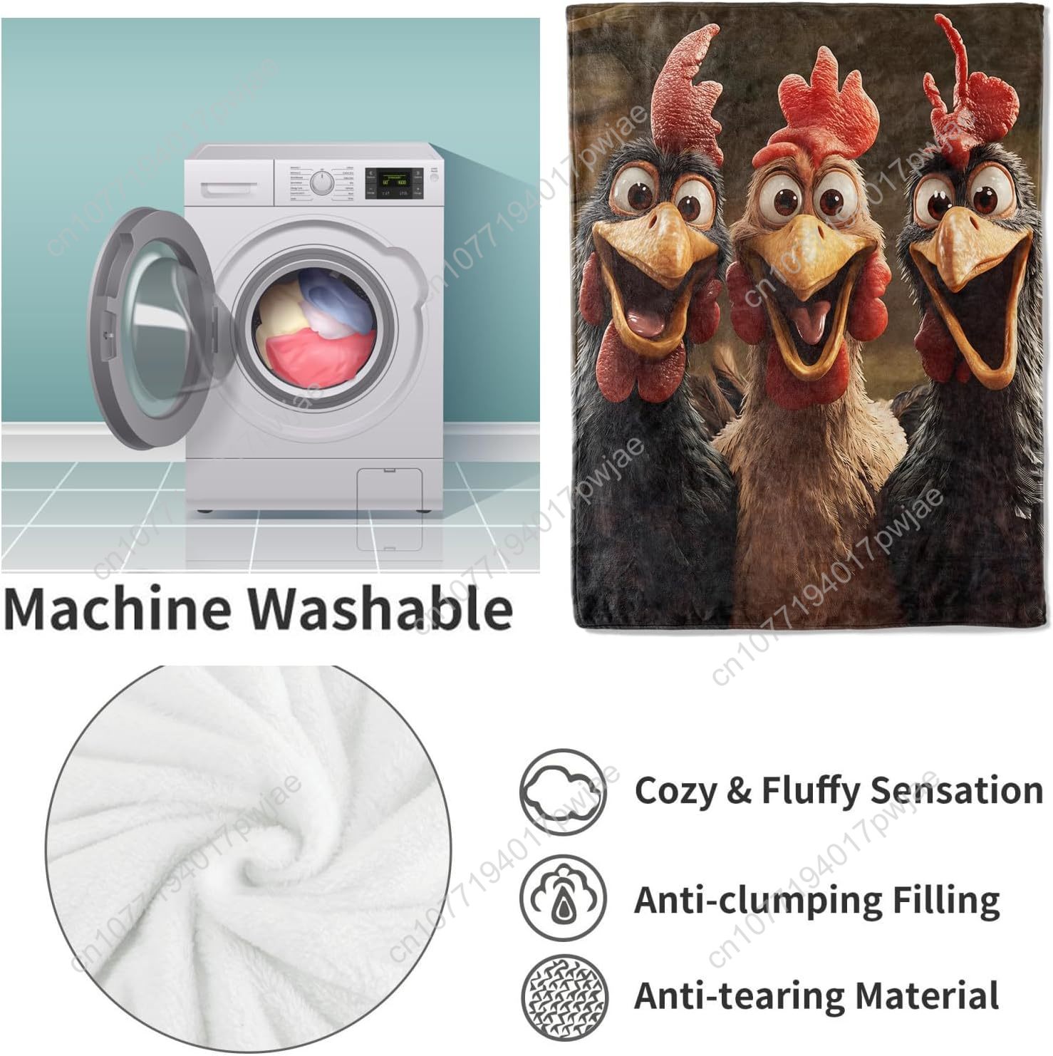 Manta de pollos, regalos para  - Home Of Textiles reseña y precio