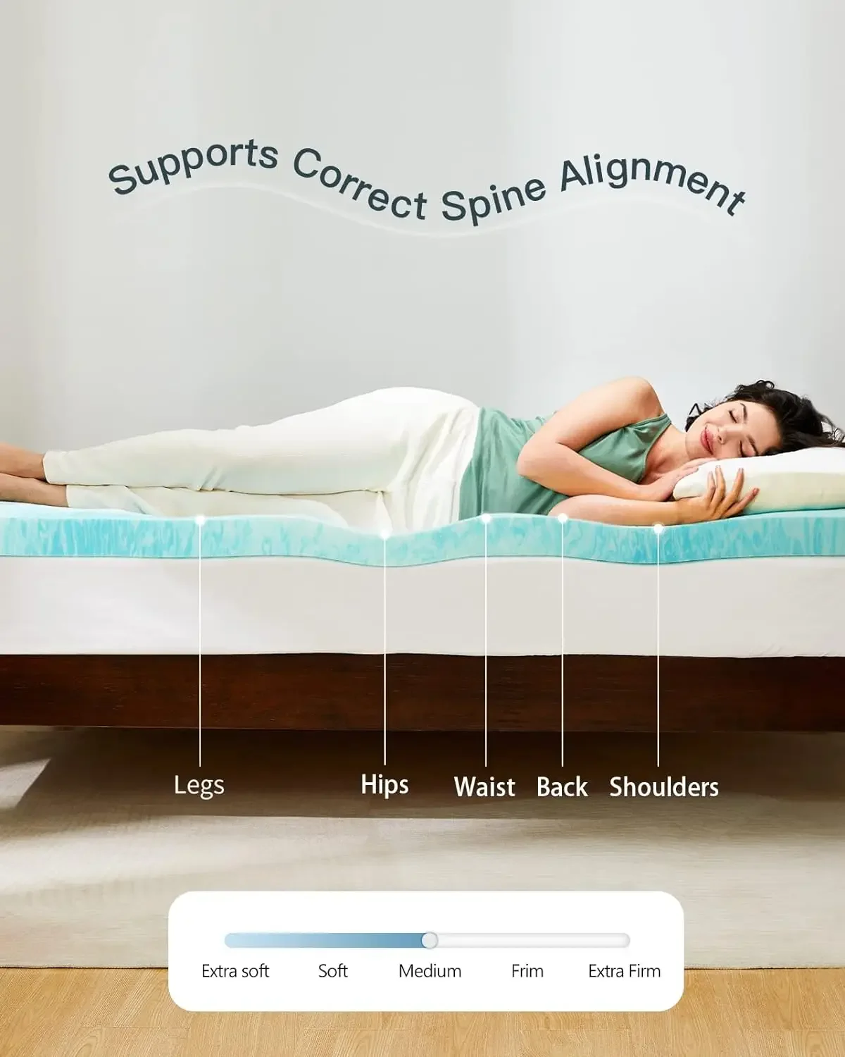 % un colchón doble de espuma v - Memory Foam Topper reseña y precio