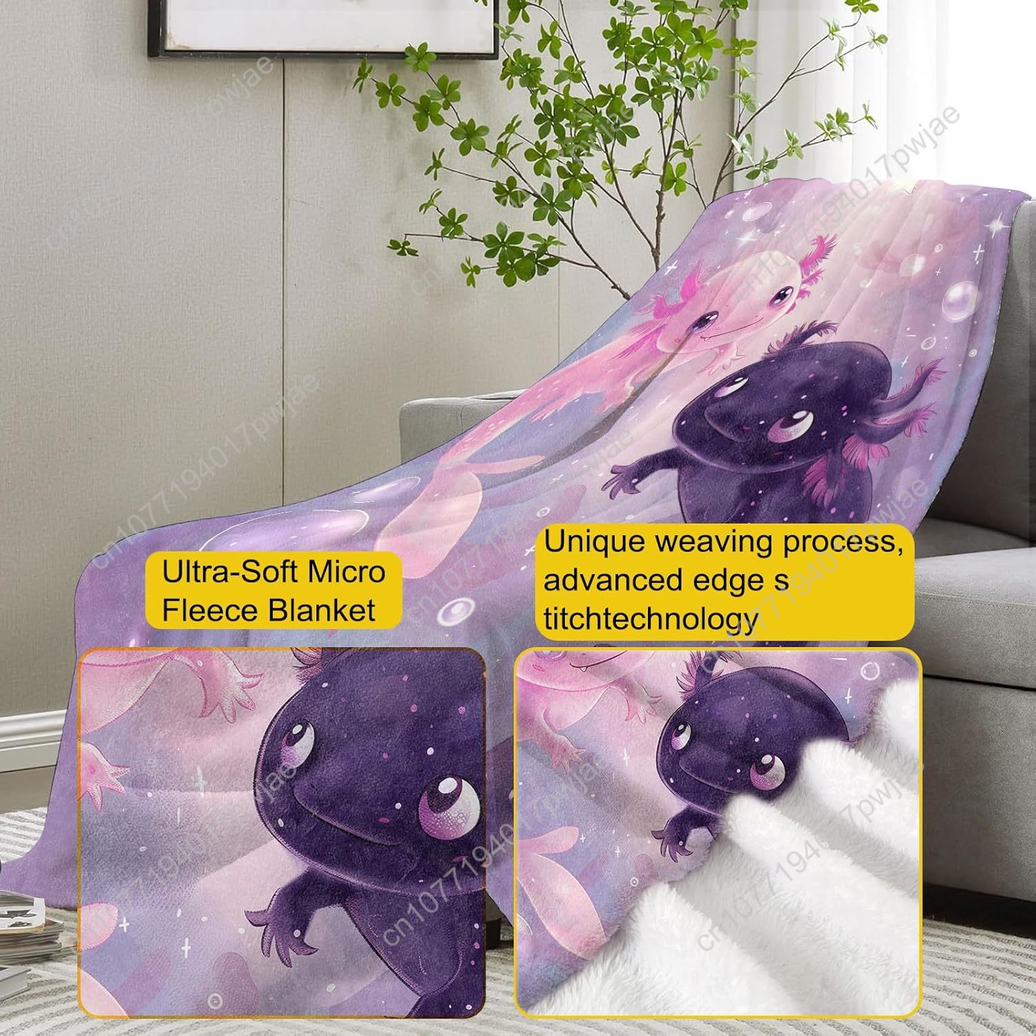 Manta Axolotl, lindas mantas d - Home Of Textiles reseña y precio