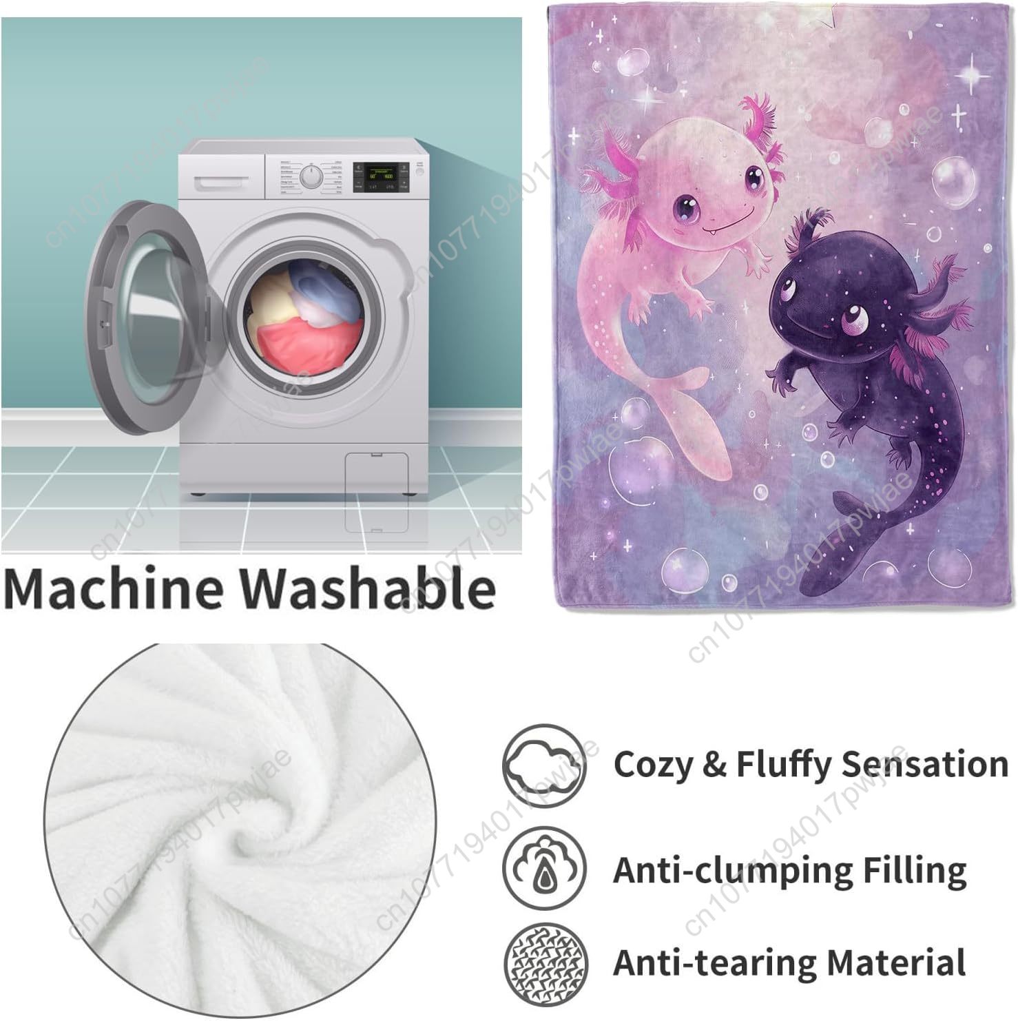 Manta Axolotl, lindas mantas d - Home Of Textiles reseña y precio