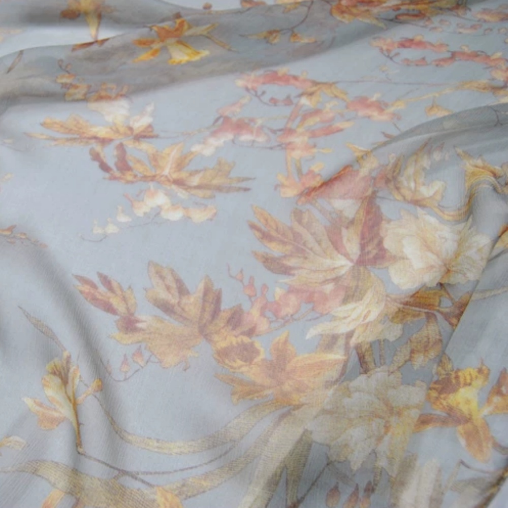 Tela de Crepé de Seda con Hoja - Vintage Home Textiles reseña y precio