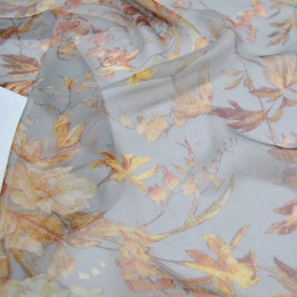 Tela de Crepé de Seda con Hoja - Vintage Home Textiles reseña y precio