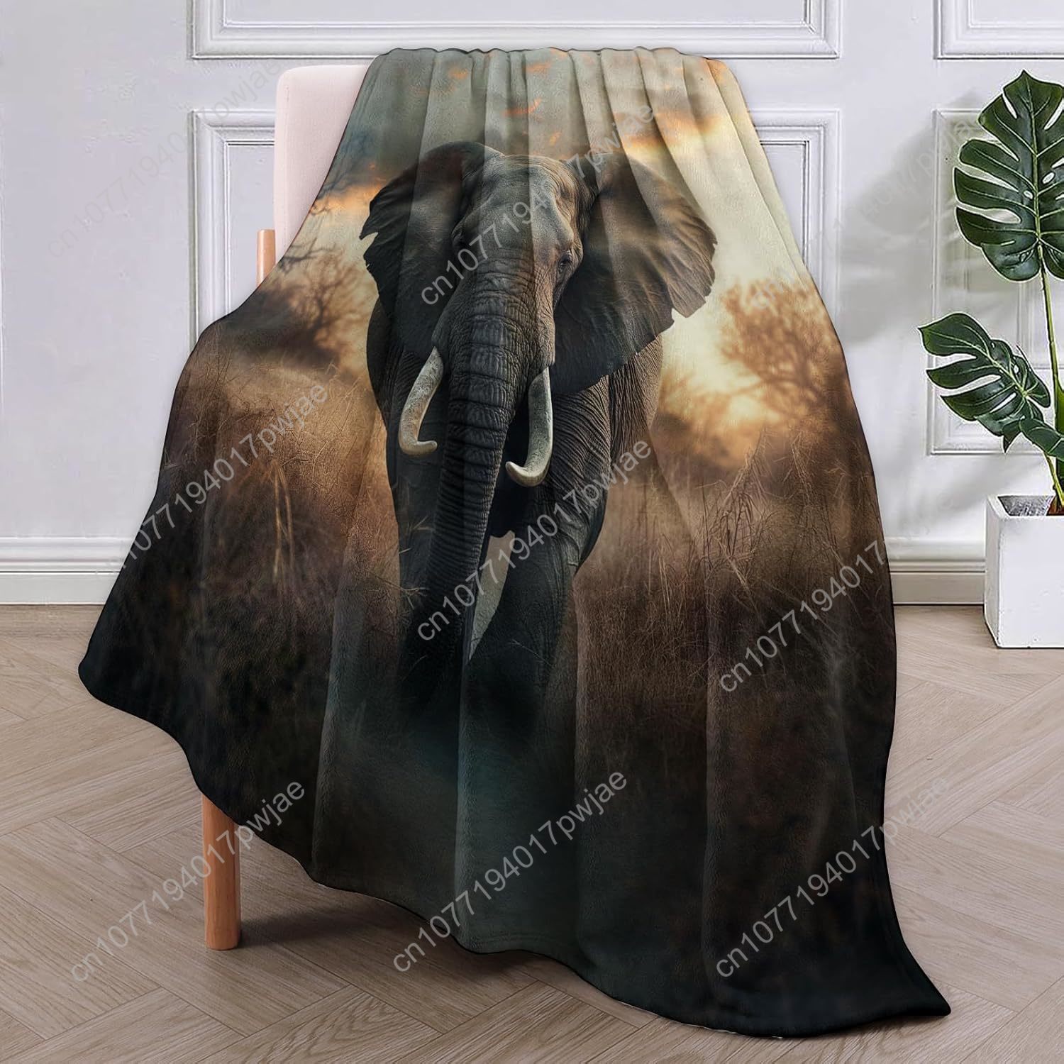 Manta polar de elefante, escen - Home Of Textiles reseña y precio