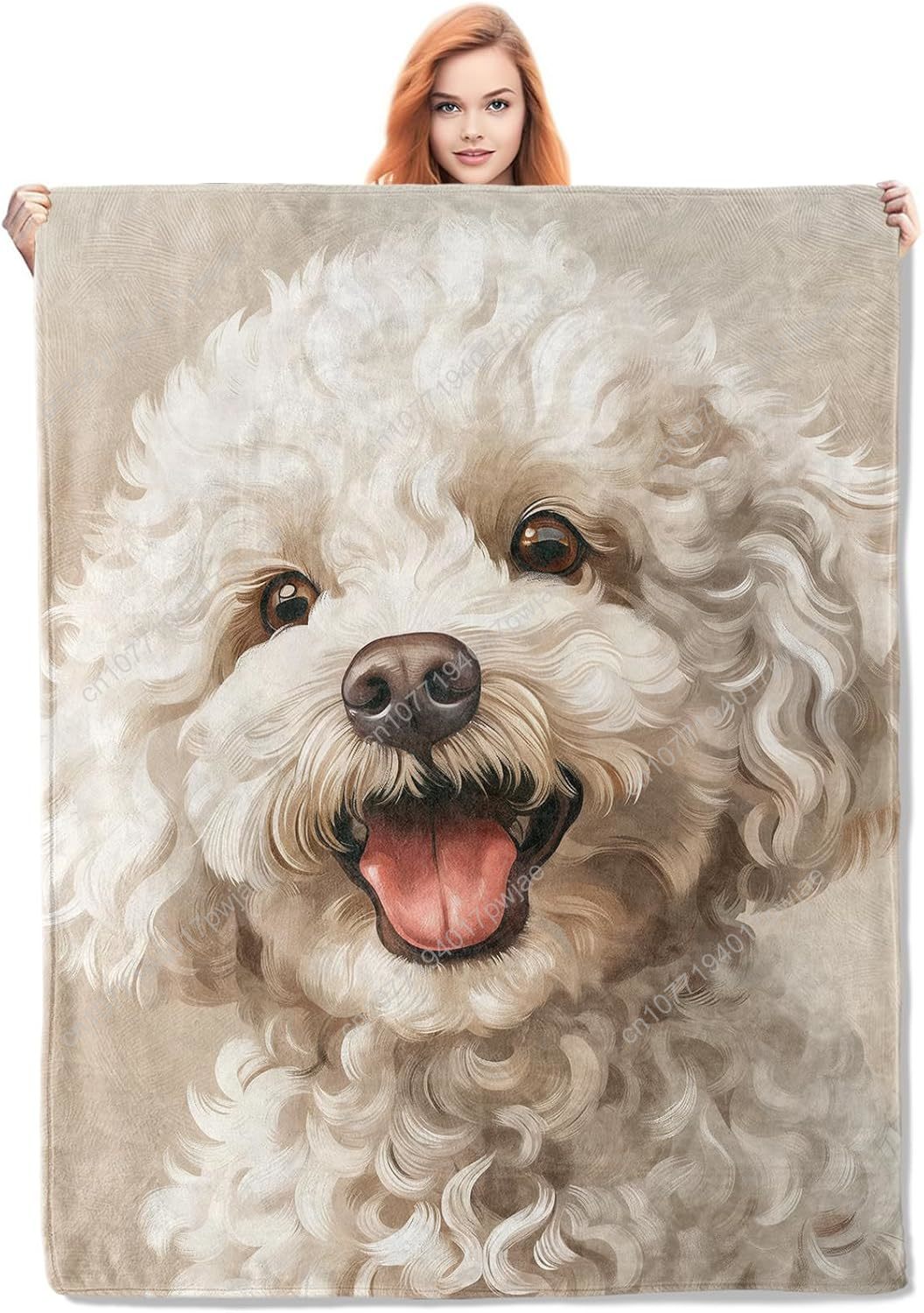 Manta con retrato de caniche a - Home Of Textiles reseña y precio